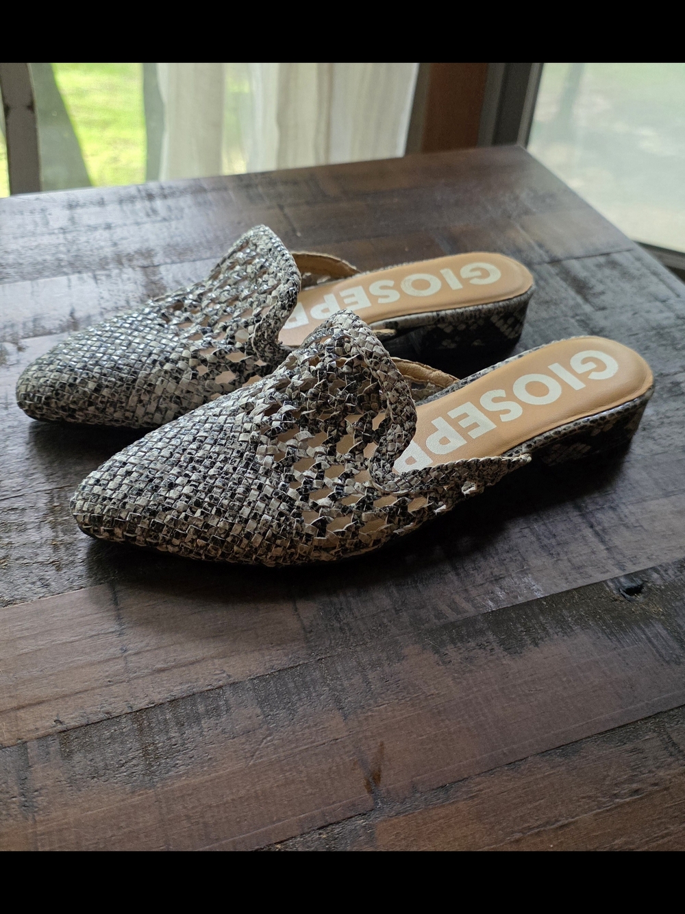 Silver Woven Slip-On Mules for Women
